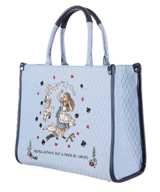 Signare Tapestry Convertible Grab & Shoulder Bag - Alice in Wonderland Nothing But Cards