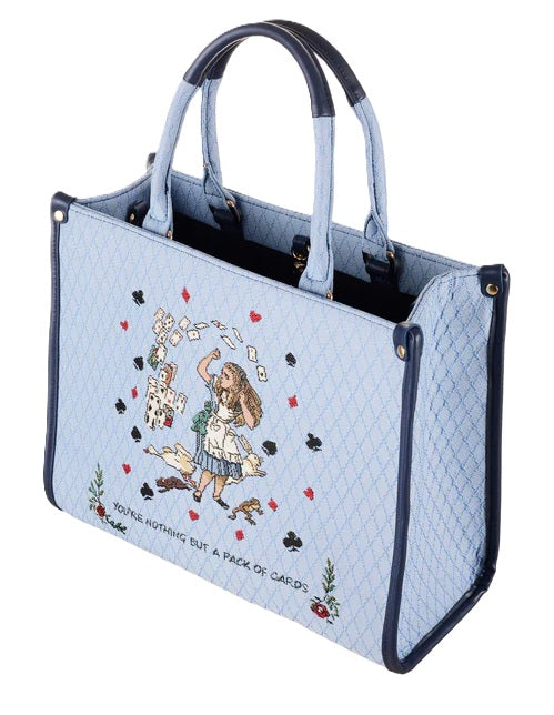 Signare Tapestry Convertible Grab & Shoulder Bag - Alice in Wonderland Nothing But Cards
