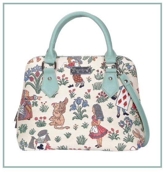 Signare Tapestry Convertible Grab & Shoulder Bag - Alice in Wonderland