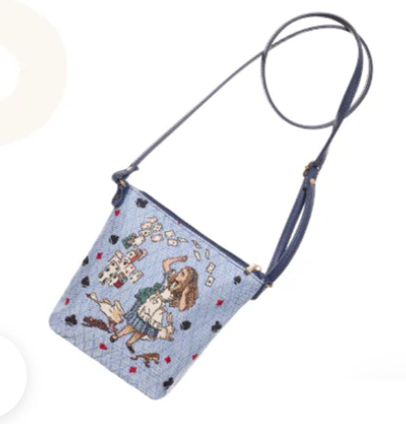 Signare Tapestry Alice in Wonderland 'Nothing But Cards' Crossbody Sling Bag