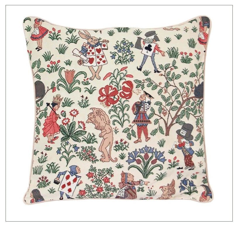 Signare Tapestry Throw Cushion Cover 45cm - Alice in Wonderland