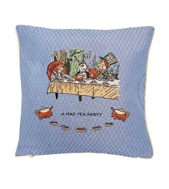 Signare Tapestry Cushion Cover 45cm - Alice in Wonderland Nothing But Cards Blue