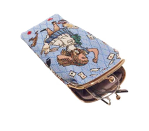Signare Tapestry Clasp Top Soft Glasses Case - Alice in Wonderland Nothing But Cards