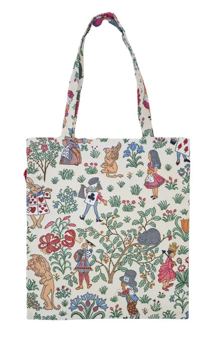 Signare Tapestry Flat Tote Shopper Bag – Alice in Wonderland