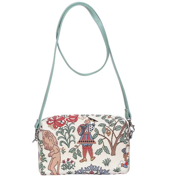 Signare Tapestry Alice in Wonderland Hip Crossbody Bag Cream