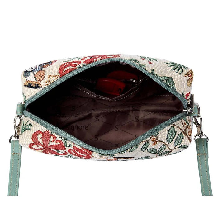 Signare Tapestry Alice in Wonderland Hip Crossbody Bag Cream