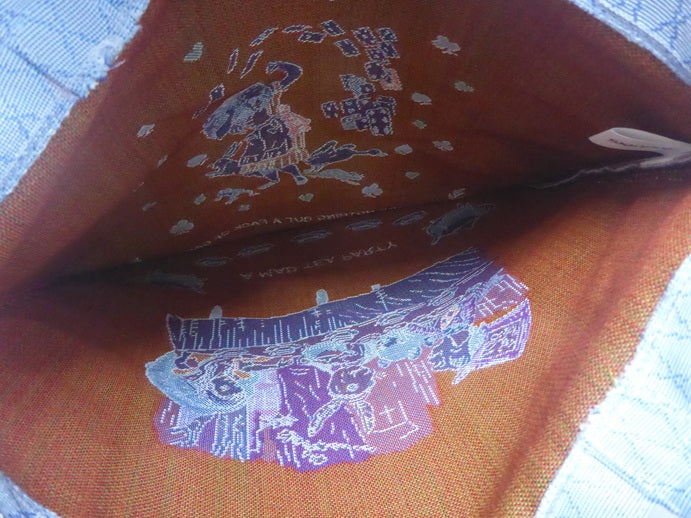 Signare Tapestry Flat Tote Shopper Bag - Alice in Wonderland Tea Party