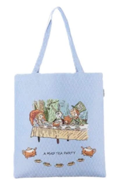 Signare Tapestry Flat Tote Shopper Bag - Alice in Wonderland Tea Party