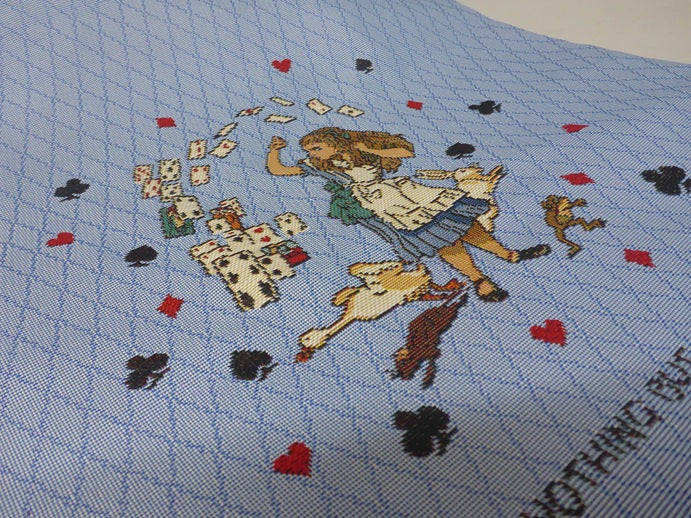 Signare Tapestry Flat Tote Shopper Bag - Alice in Wonderland Tea Party