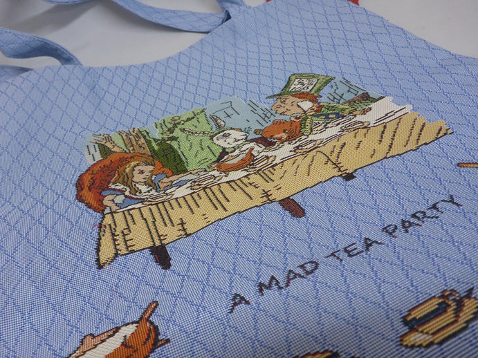 Signare Tapestry Flat Tote Shopper Bag - Alice in Wonderland Tea Party