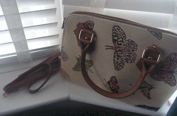 Signare Tapestry Convertible Grab & Shoulder Bag - Butterfly (Defect)