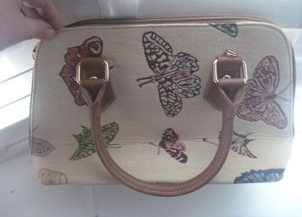 Signare Tapestry Convertible Grab & Shoulder Bag - Butterfly (Defect)