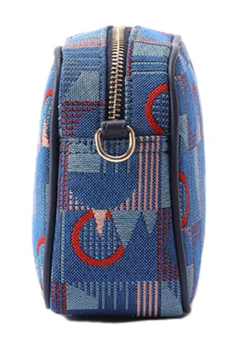 Signare Tapestry Camera Hip Cross Body Bag - TFL Piccadilly Moquette Mind the Gap