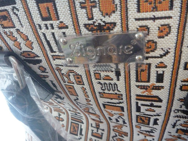 Signare Tapestry Convertible Grab & Shoulder Bag - Cartouche Egyptian Hieroglyphics