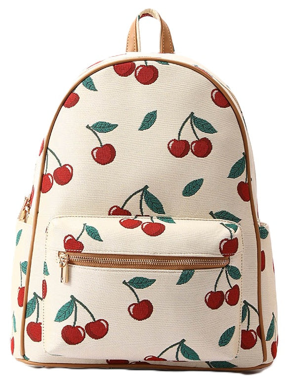 Signare London Tapestry Cherry Backpack & Daypack – Cream & Brown
