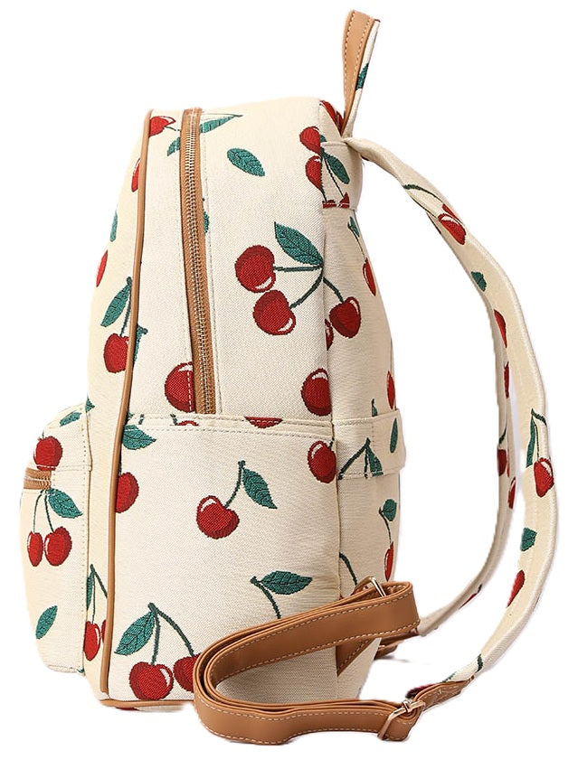 Signare London Tapestry Cherry Backpack & Daypack – Cream & Brown