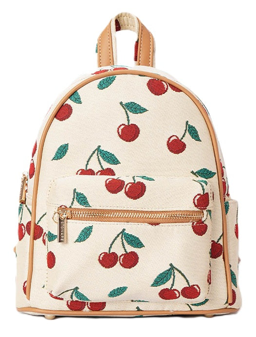 Signare London Tapestry Cherry Backpack & Daypack – Cream & Brown
