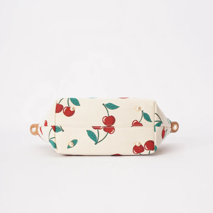 Signare London Cherry Tapestry 2-in-1 Grab and Crossbody Bag Cream