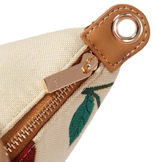Signare London Cherry Tapestry 2-in-1 Grab and Crossbody Bag Cream