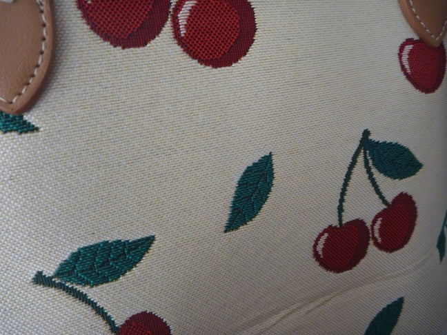 Signare London Cherry Tapestry 2-in-1 Grab and Crossbody Bag Cream