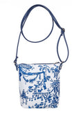Signare Tapestry Chinoiserie British Museum Sling Crossbody Bag White Blue
