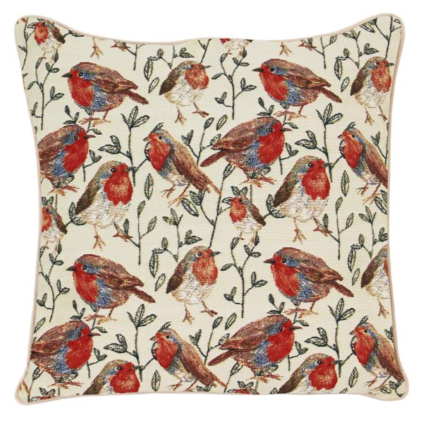 Signare Tapestry Cushion Cover 45cm - Christmas Robin