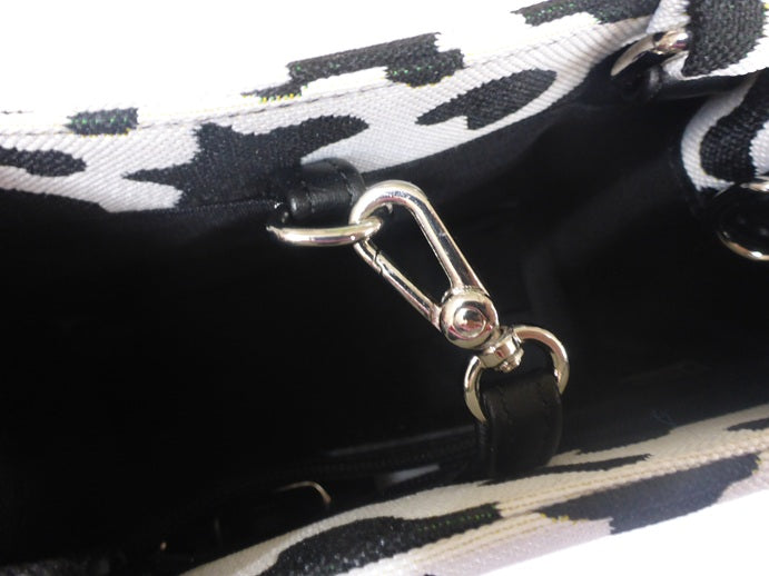 Signare Tapestry Cow Print City Convertible Small Grab Bag