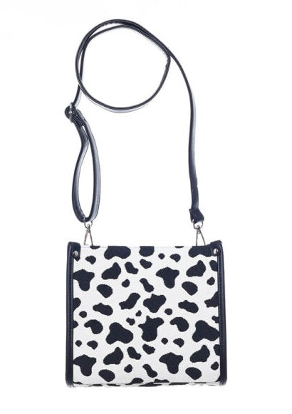 Signare Tapestry Cow Print City Convertible Small Grab Bag