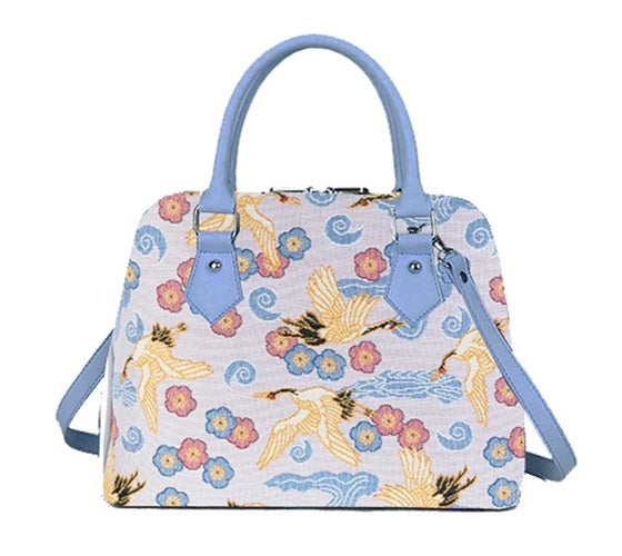 Signare Tapestry 2-in-1 Convertible Grab Bag | Japanese Crane Design