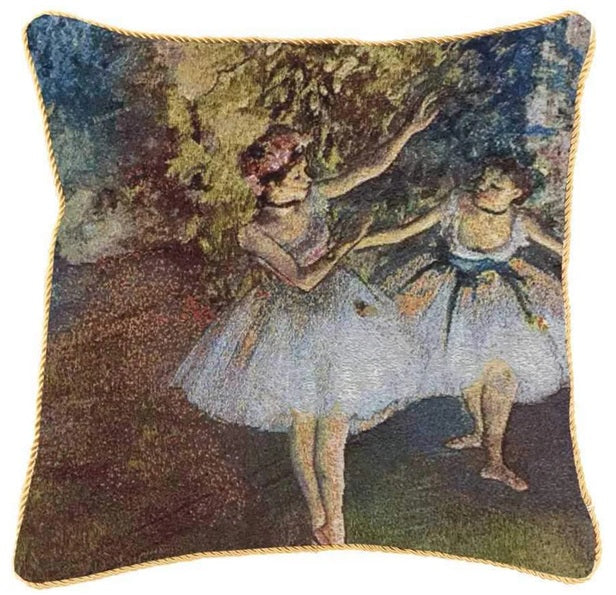Signare Tapestry Throw Cushion Cover 45cm - Degas Two Dancers on a Stage