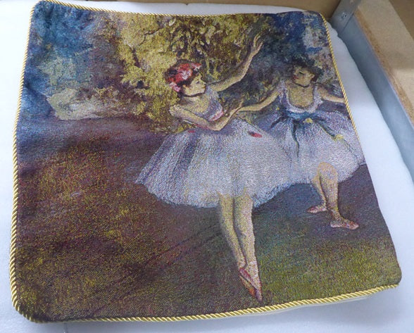 Signare Tapestry Throw Cushion Cover 45cm - Degas Two Dancers on a Stage