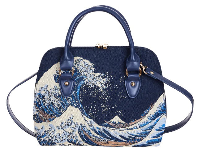 Signare Tapestry Convertible Grab & Shoulder Bag - The Great Wave