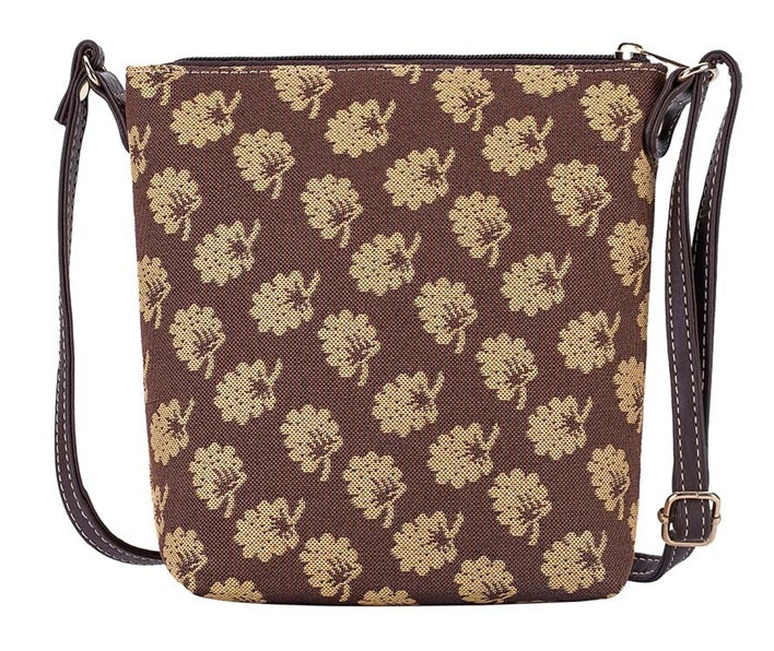 Signare Tapestry Jane Austen Oak Leaves Crossbody Sling Bag