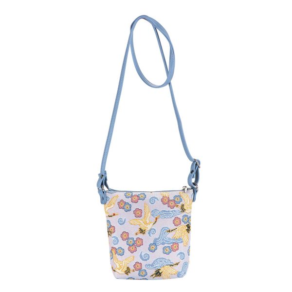 Signare Tapestry Japanese Crane Crossbody Sling Bag