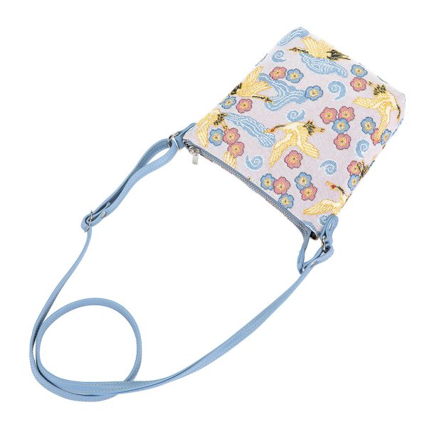 Signare Tapestry Japanese Crane Crossbody Sling Bag