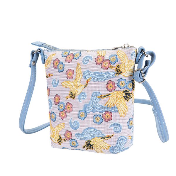 Signare Tapestry Japanese Crane Crossbody Sling Bag