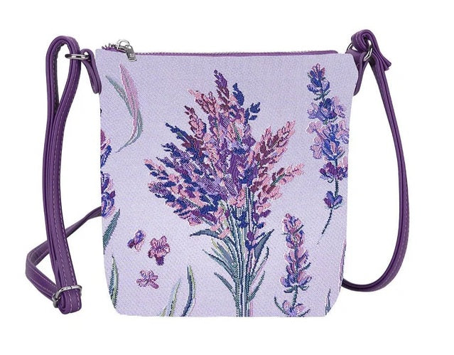 Signare Tapestry Lavender Crossbody Sling Bag