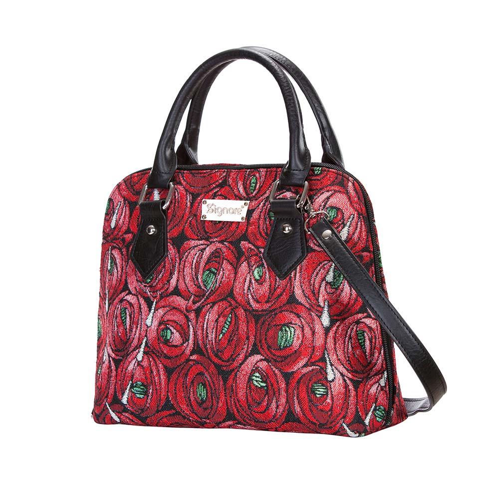 Signare Tapestry Convertible Grab & Shoulder Bag - Mackintosh Rose Teardrop