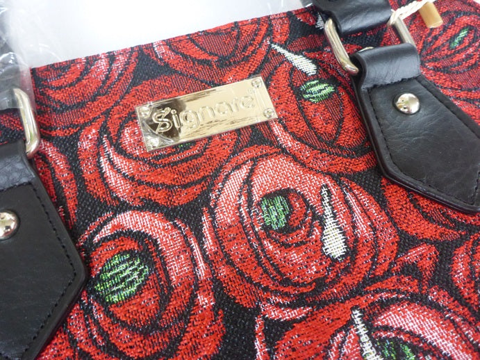 Signare Tapestry Convertible Grab & Shoulder Bag - Mackintosh Rose Teardrop