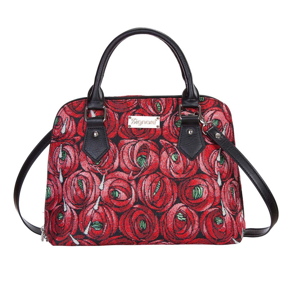 Signare Tapestry Convertible Grab & Shoulder Bag - Mackintosh Rose Teardrop