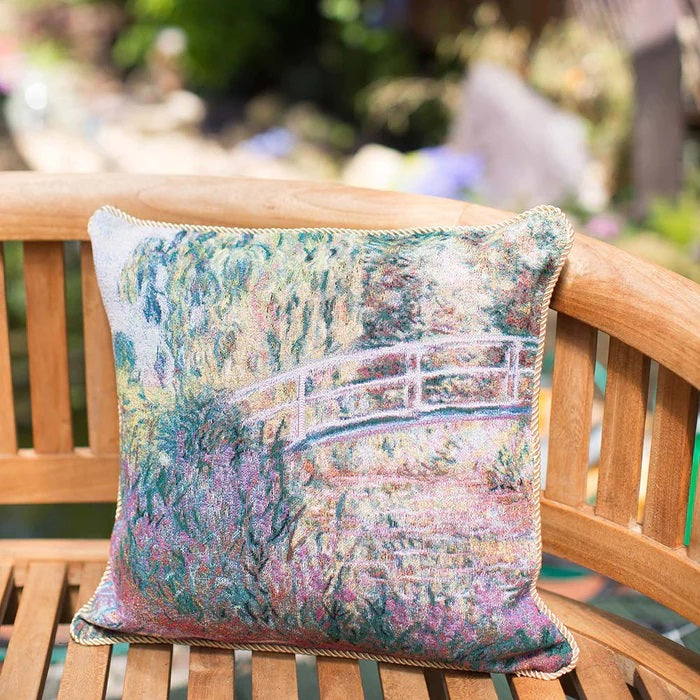 Signare TApestry Cushion Cover 45cm - Claude Monet's Japanese Bridge