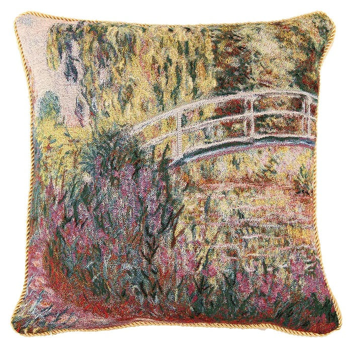 Signare TApestry Cushion Cover 45cm - Claude Monet's Japanese Bridge