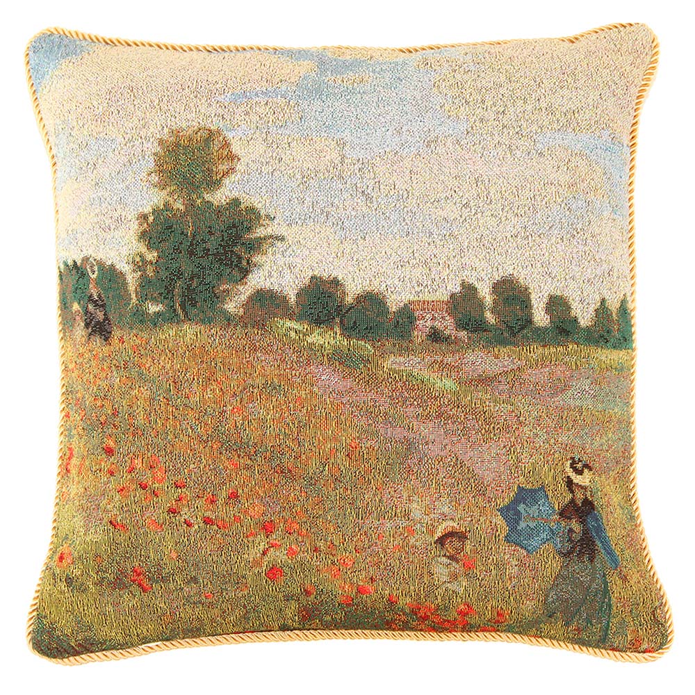 Signare Claude Monet Poppy Field Tapestry Cushion Cover 45cm x 45cm