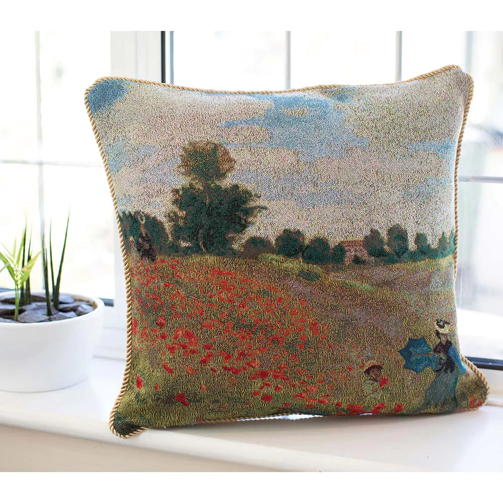 Signare Claude Monet Poppy Field Tapestry Cushion Cover 45cm x 45cm