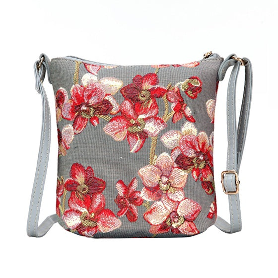 Signare Tapestry Orchid Crossbody Sling Bag
