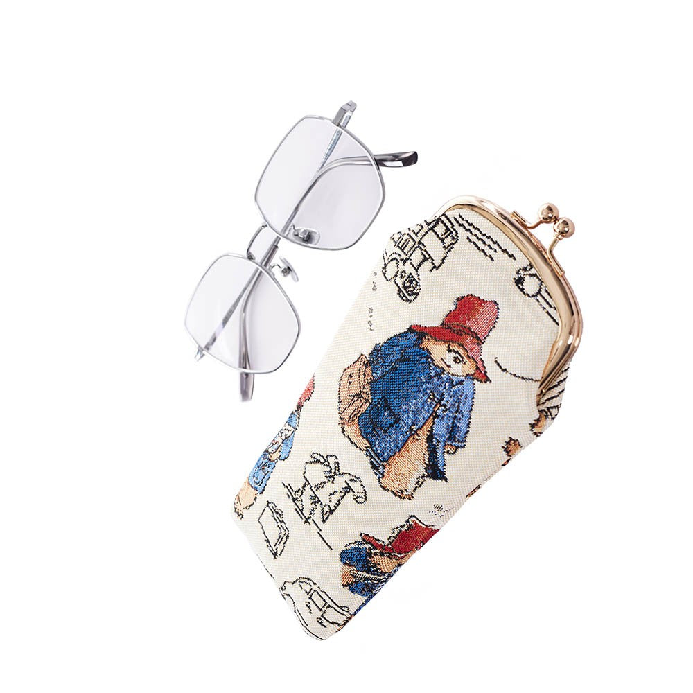 Signare Tapestry Clasp Top Soft Glasses Case - Paddington Bear Cream