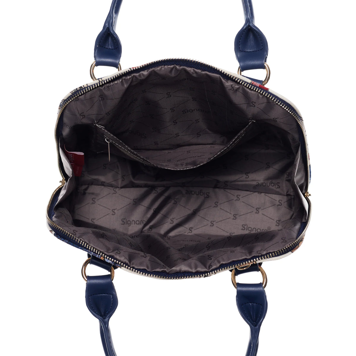 Signare Tapestry Convertible Grab & Shoulder Bag - Paddington Bear Cream Blue