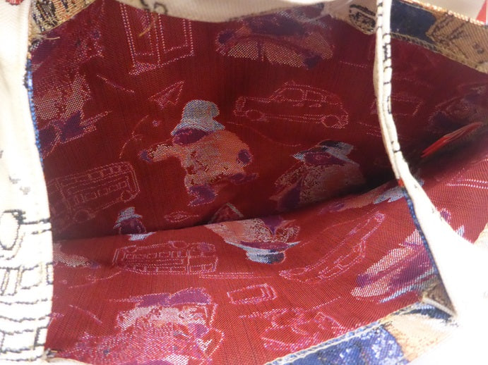 Signare Tapestry Flat Tote Shopper Bag - Paddington Bear Cream