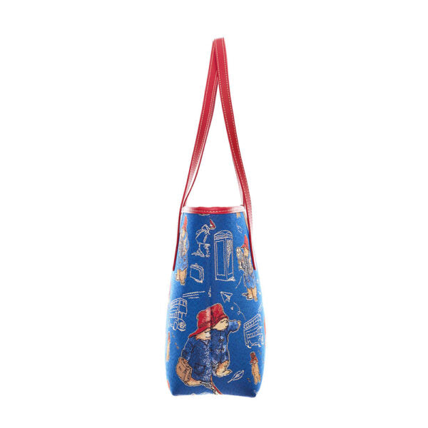 Signare Tapestry College Large Tote Bag - Paddington Bear Blue