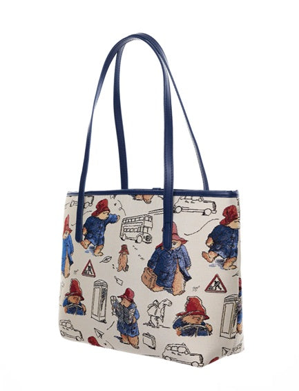Signare Tapestry College Large Tote Bag - Paddington Bear Cream